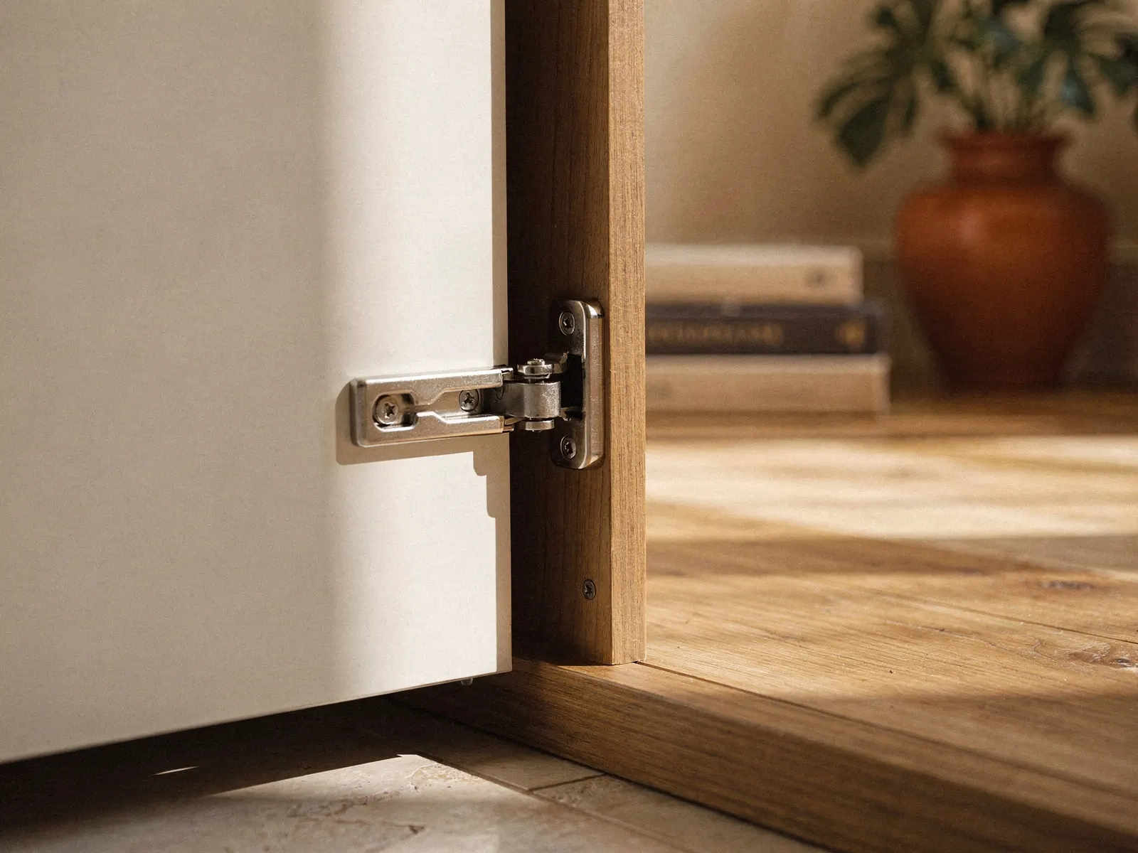 Close do material: Caixa em MDF 15 mm revestido.